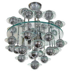 Mid-Century Modern Orbital Sphere Chandelier 9