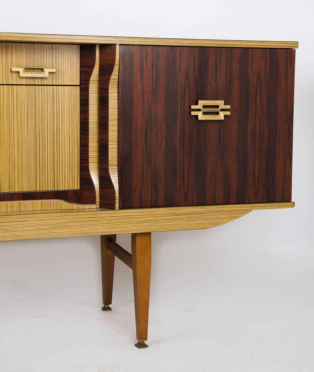 Mid-Century Modern 1960s Laminated Faux Wood Sideboard