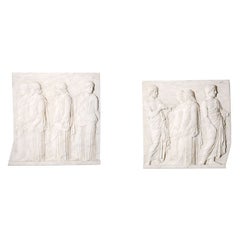 Plaster Reliefs of Greek Gods's with Stamp of the Atelier