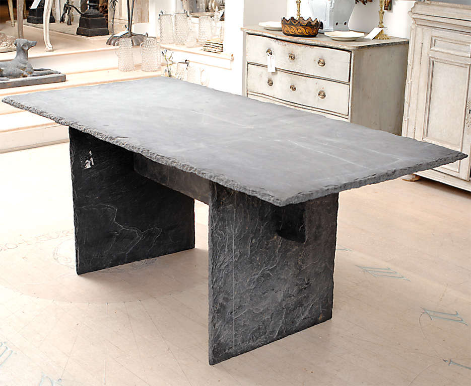 Rectangular Slate Table from the Loire Valley at 1stDibs