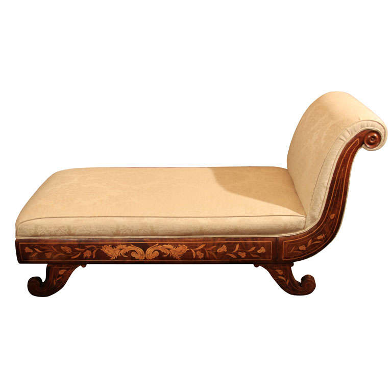 Dutch Marquetry Chaise Longue For Sale