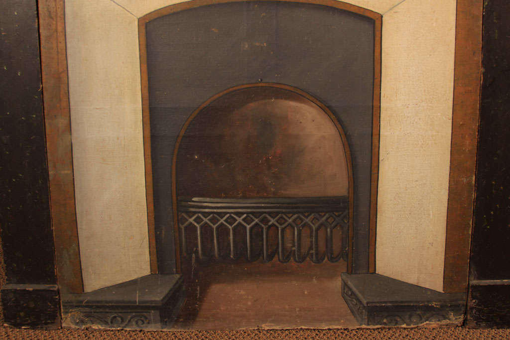 Wood English  Trompe l'oeil Fireplace