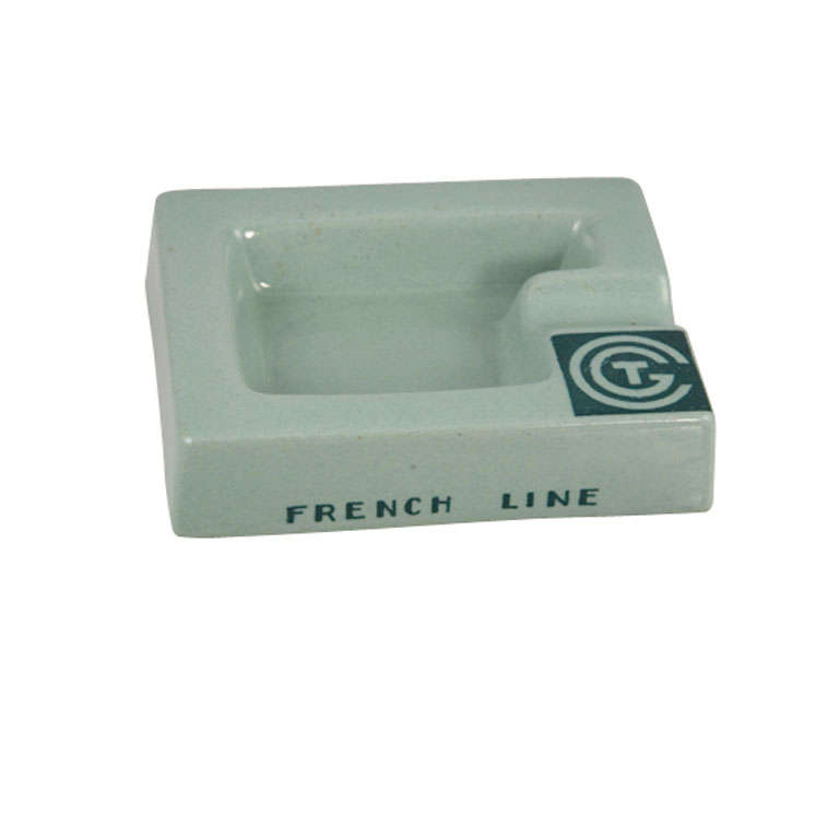 French Line Ash Tray Maiden Voyage Of The "normandie" 1935