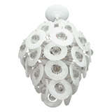 1970's Venini Clear Frosted Disc & Sphere Chandelier