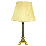 Wm IV Ormolu 
Patinated Bronze Column Lamp, England, c. 1825