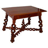 Distinictive 19th Century Walnut Spiral Twist Table Distinictive 19th Century Walnut Spiral Twist Table