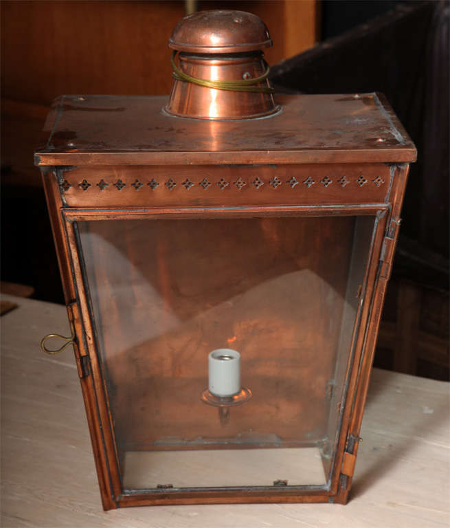 Exterior wall lantern. Single candle, re-electrified.