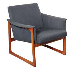 Danish Grey Armchair in Teak