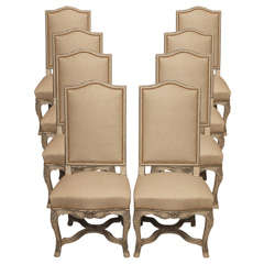 Set of Eight Regence Style Dining Chairs
