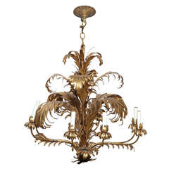 A 8 light English Regency Chandelier with Palm Fronds