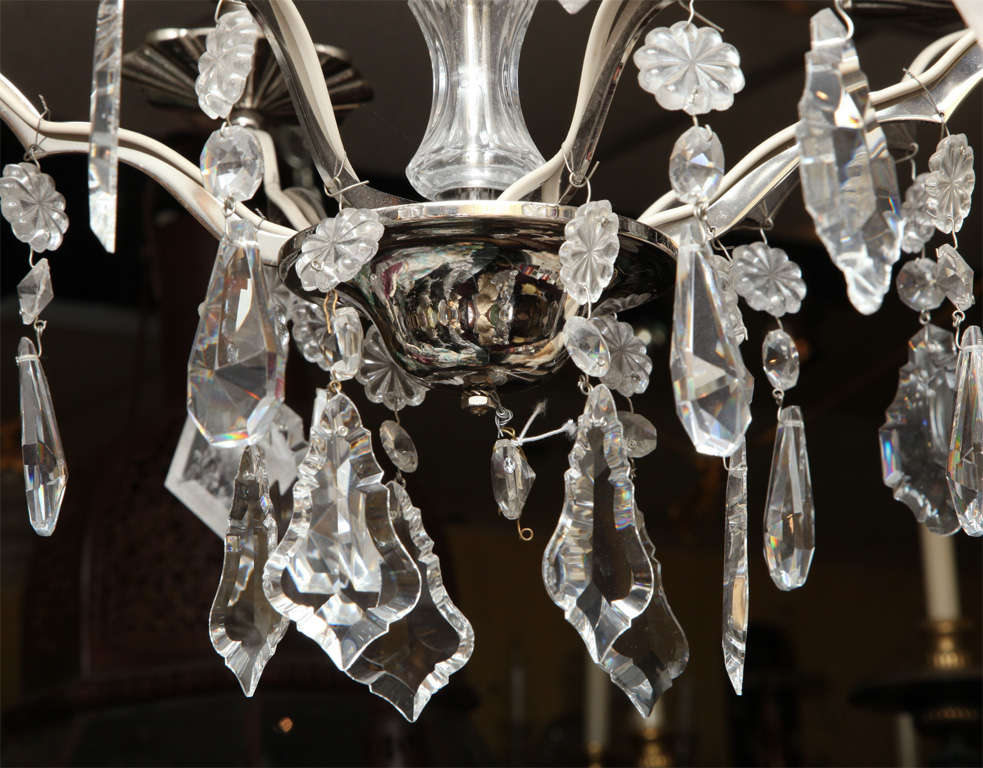 Pair of Chrome and Rock Crystal Chandeliers 1