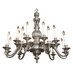 A  large Silvered bronze  chandelier