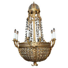 Very fine quality Louis xvi style bronze and crystal  chandelier