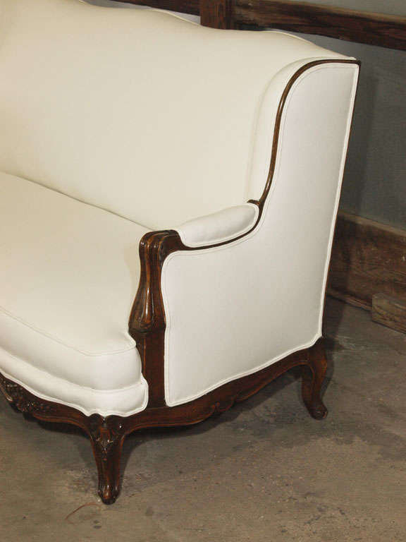 19th Century Rare French 19th c. Serpentine Back Louis XV Walnut Sofa