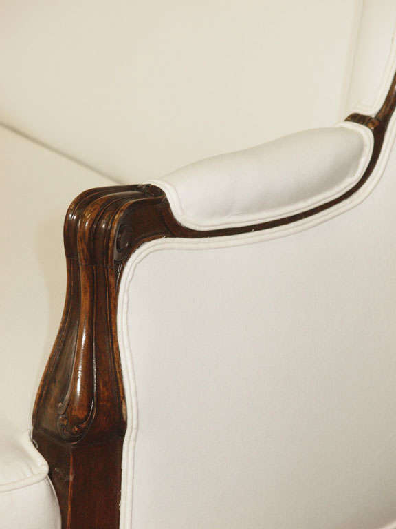 Rare French 19th c. Serpentine Back Louis XV Walnut Sofa 1