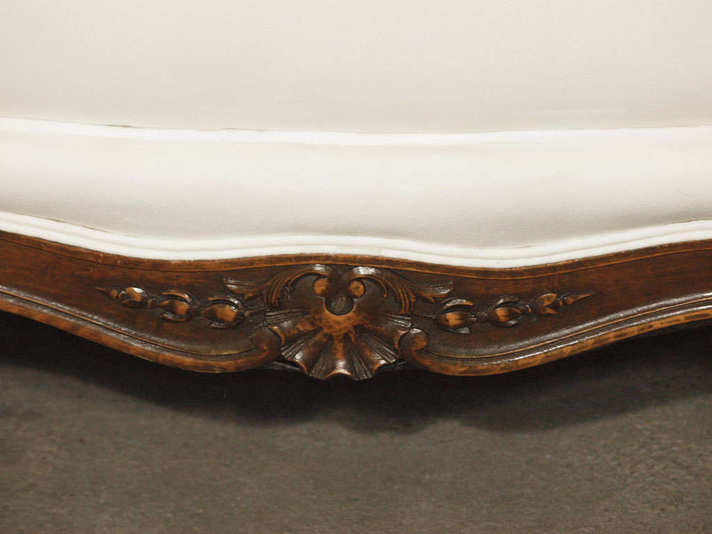 Rare French 19th c. Serpentine Back Louis XV Walnut Sofa 5