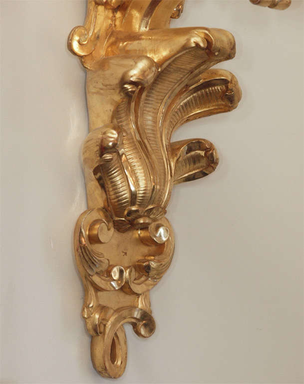 18th Century and Earlier P0air Of Louis Xv Gilt Wood Appliques For Sale