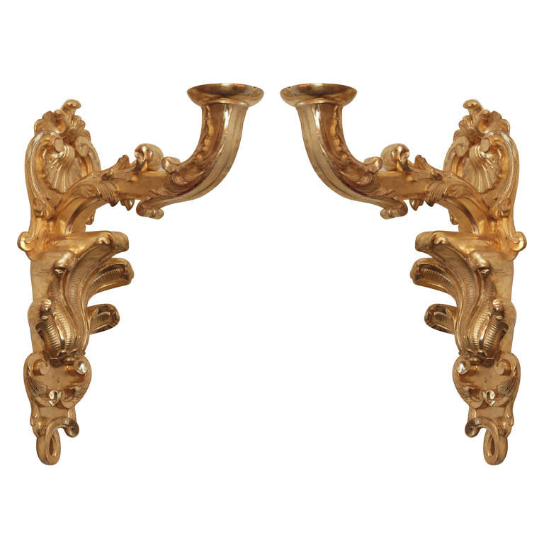 P0air Of Louis Xv Gilt Wood Appliques For Sale