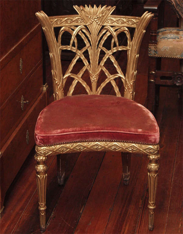 Exceptional Set of 10 Gilt Wood Louis XVI side chairs. Great proportion (large) very comfortable with exceptional carving.