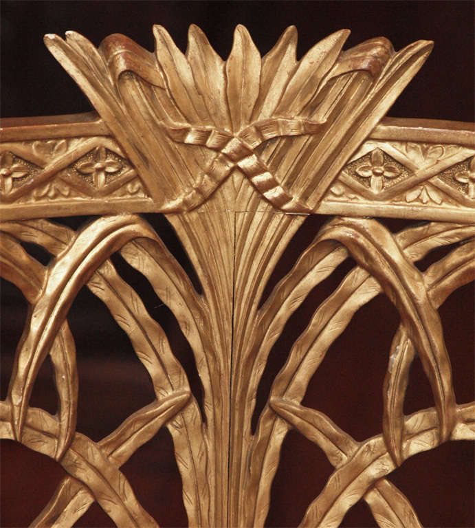 18th Century and Earlier Exceptional Set of 10 Giltwood Italian Louis XVI Side Chairs