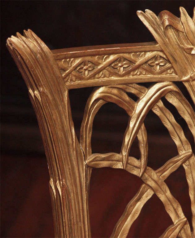 Exceptional Set of 10 Giltwood Italian Louis XVI Side Chairs 1