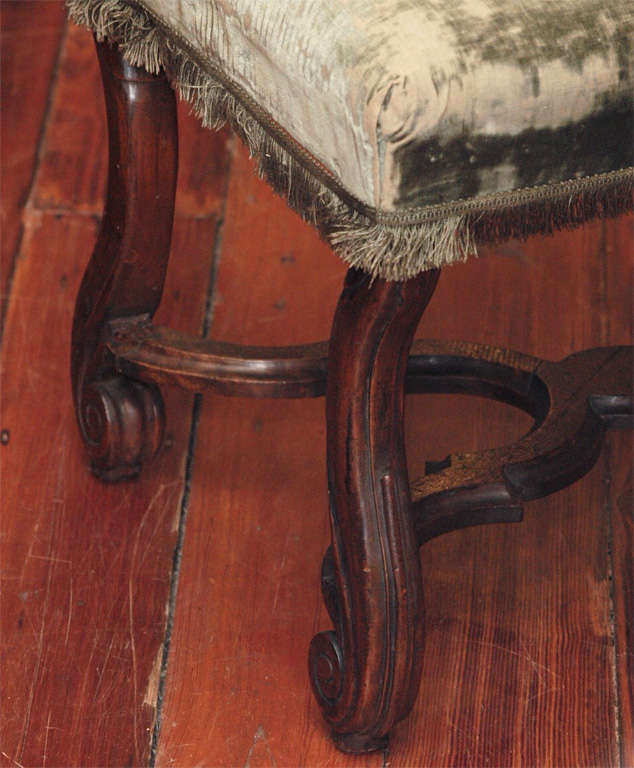 PAIR OF WALNUT "LAMBSBONE" STOOLS
