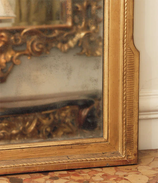 PERIOD LOUIS XVI GILTWOOD MIRROR For Sale 3