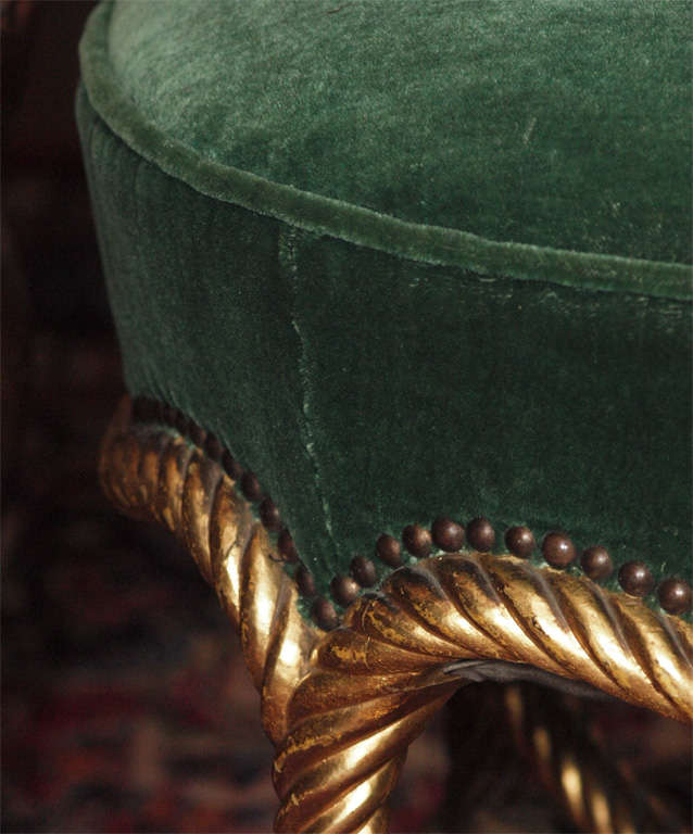 19th Century NAPOLEON III GILTWOOD ROPE STOOL