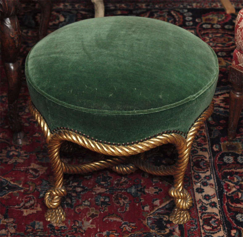 Giltwood NAPOLEON III GILTWOOD ROPE STOOL