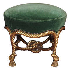 NAPOLEON III GILTWOOD ROPE STOOL