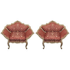 Pair Of 18th C. Painted Piedmontese Chairs