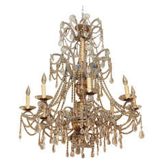 Genovese CHandelier with Blue Crystals 