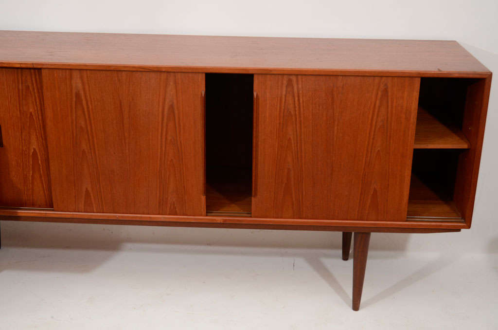 Danish Teak Credenza In Good Condition For Sale In New York, NY