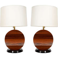 Sculptural Rosewood Lamps