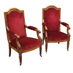 Pair of Louis-Philippe Notary
s Chairs