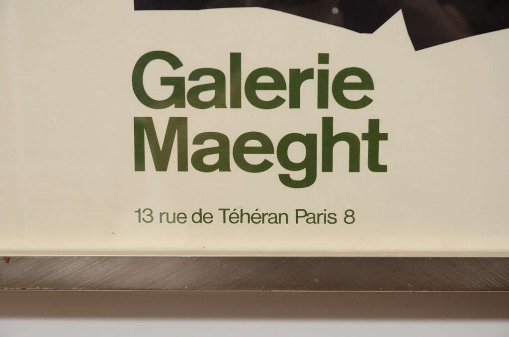 French Vintage Chillida Art Poster by Galerie Maeght in Custom Frame