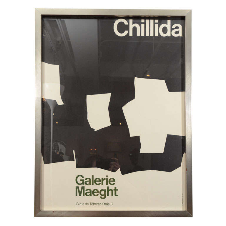 Vintage Chillida Art Poster by Galerie Maeght in Custom Frame