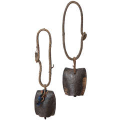 Vintage Hand Wrought Iron Cowbells from Denke people - Sudan