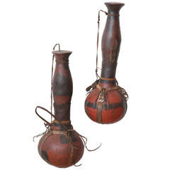 Retro calabash gourd goats milk bottles from the Congo