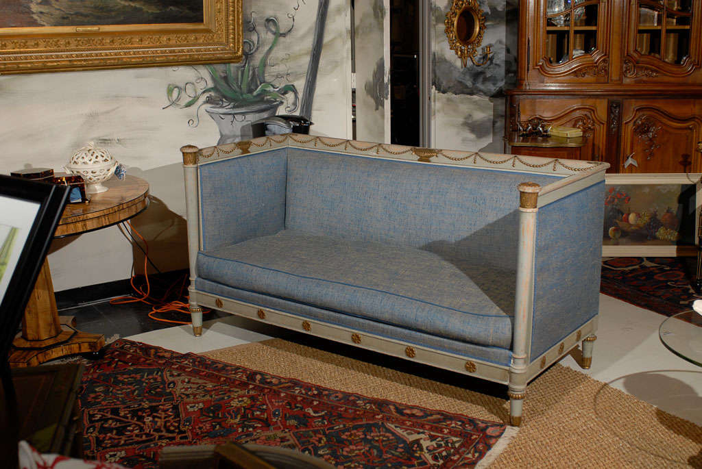 Swedish Neoclassical Style Painted Sofa 6