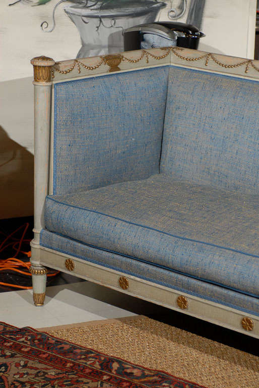 19th Century Swedish Neoclassical Style Painted Sofa