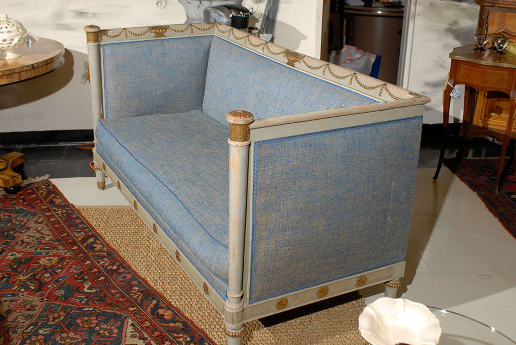 Swedish Neoclassical Style Painted Sofa 2