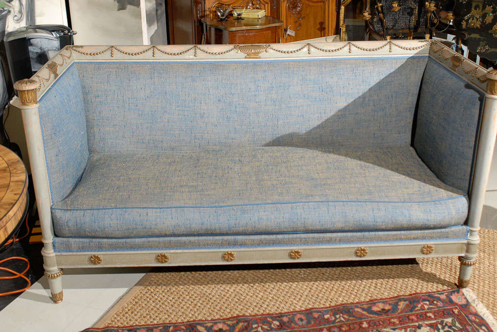 Swedish Neoclassical Style Painted Sofa 3