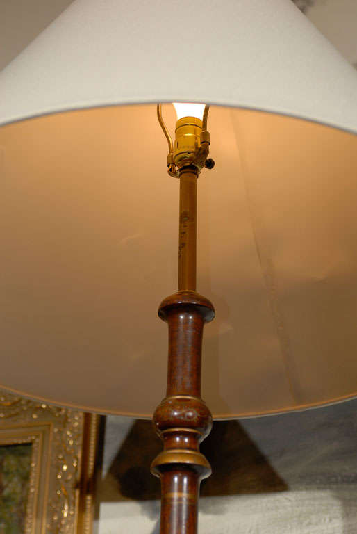 Wood English Chinoiserie Floor Lamp