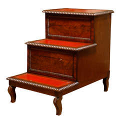 Used Red Leather Library Steps