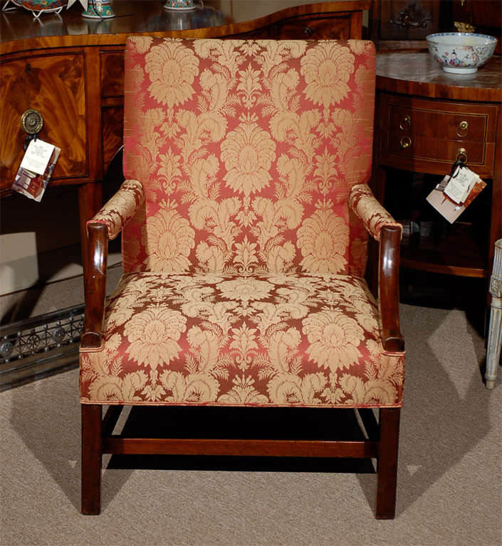 18th Century English George III Mahogany Library Chair In Excellent Condition In Atlanta, GA