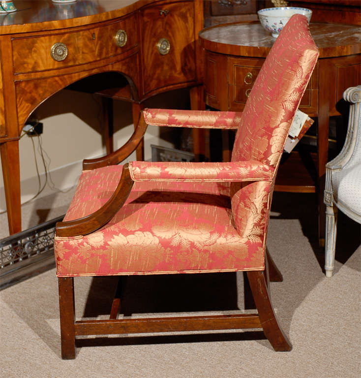 18th Century and Earlier 18th Century English George III Mahogany Library Chair