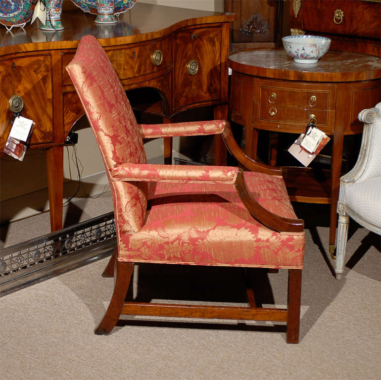 18th Century English George III Mahogany Library Chair 2