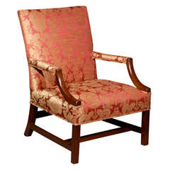 18th Century English George III Mahogany Library Chair