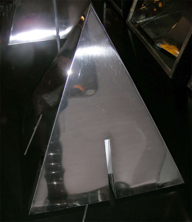 Metal Large 1970s Pyramidal Lamp